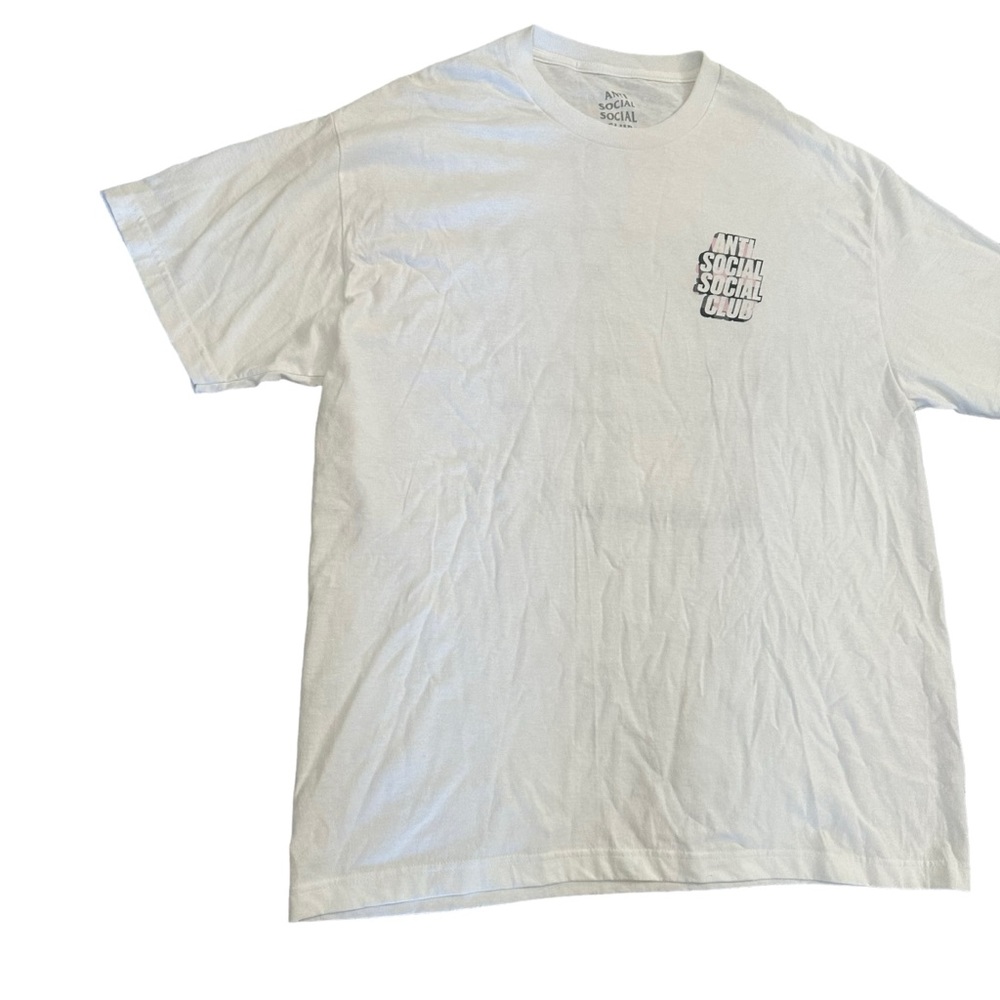 Anti Social Social Club T-shirt Mens Size XL White Short Sleeve Pink Plaid - Picture 5 of 9